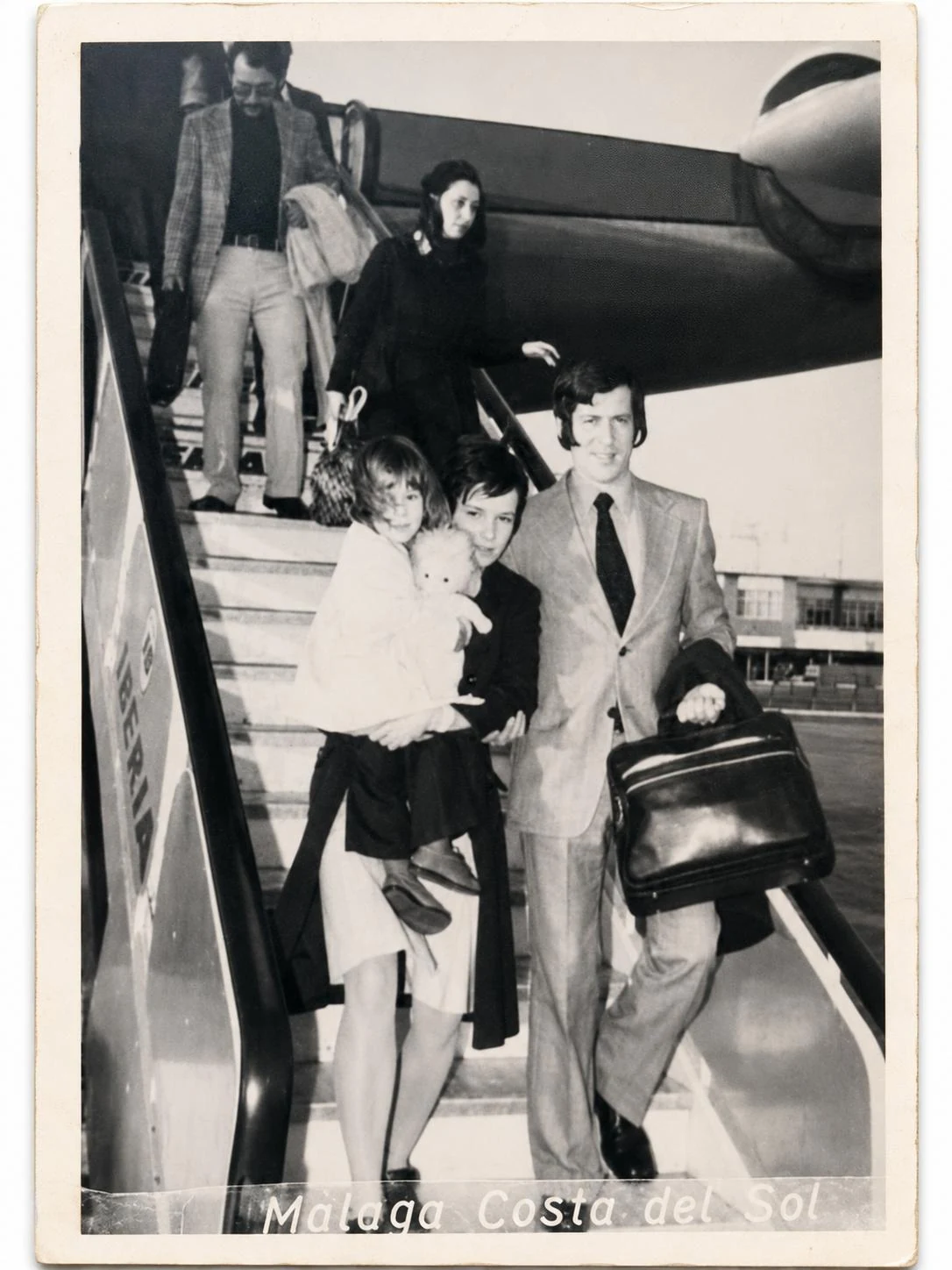The Beyer family arriving at Málaga airport in 1972